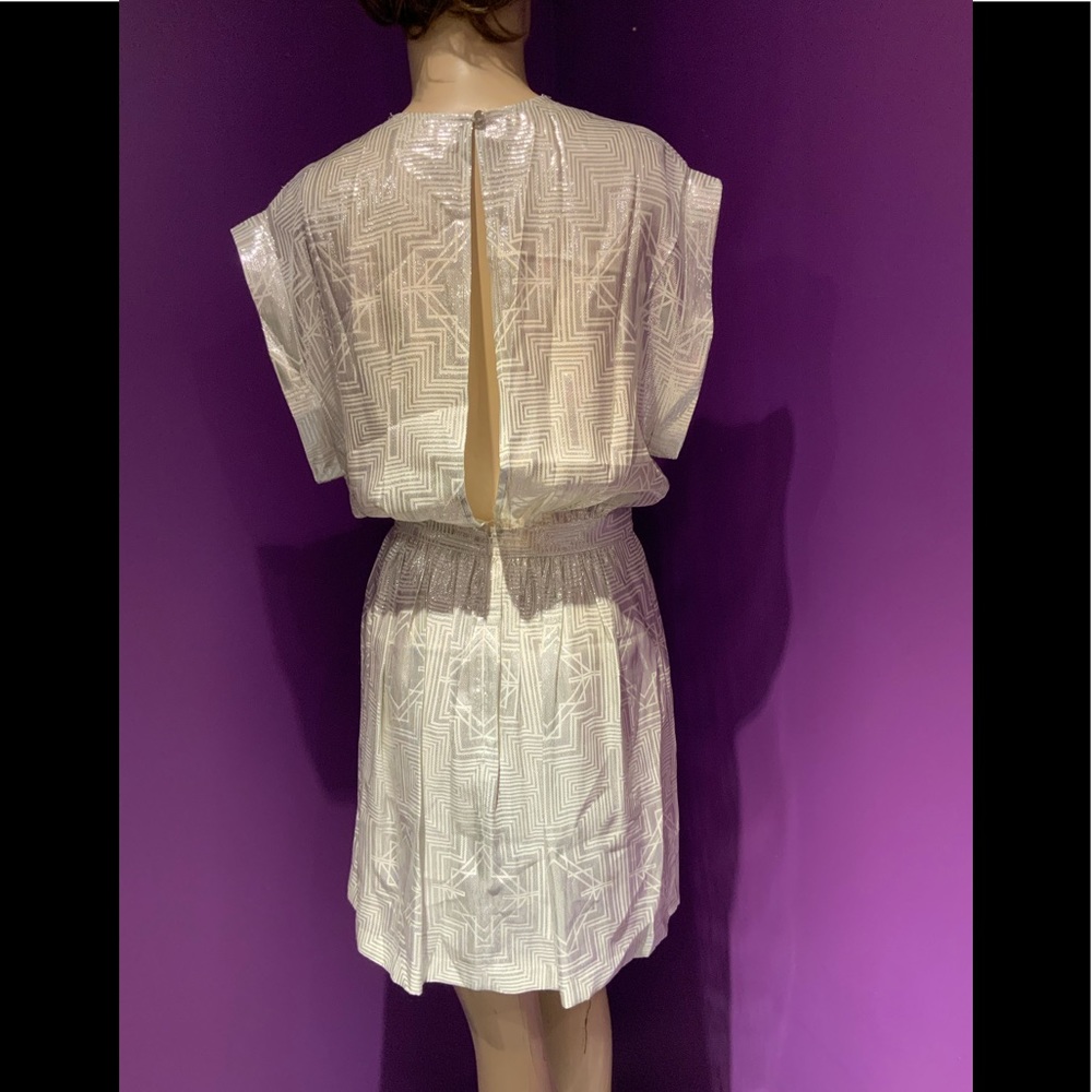 Gorgeous sass & bide Silver and White Silk Geometric Dress - Picture 4 of 4